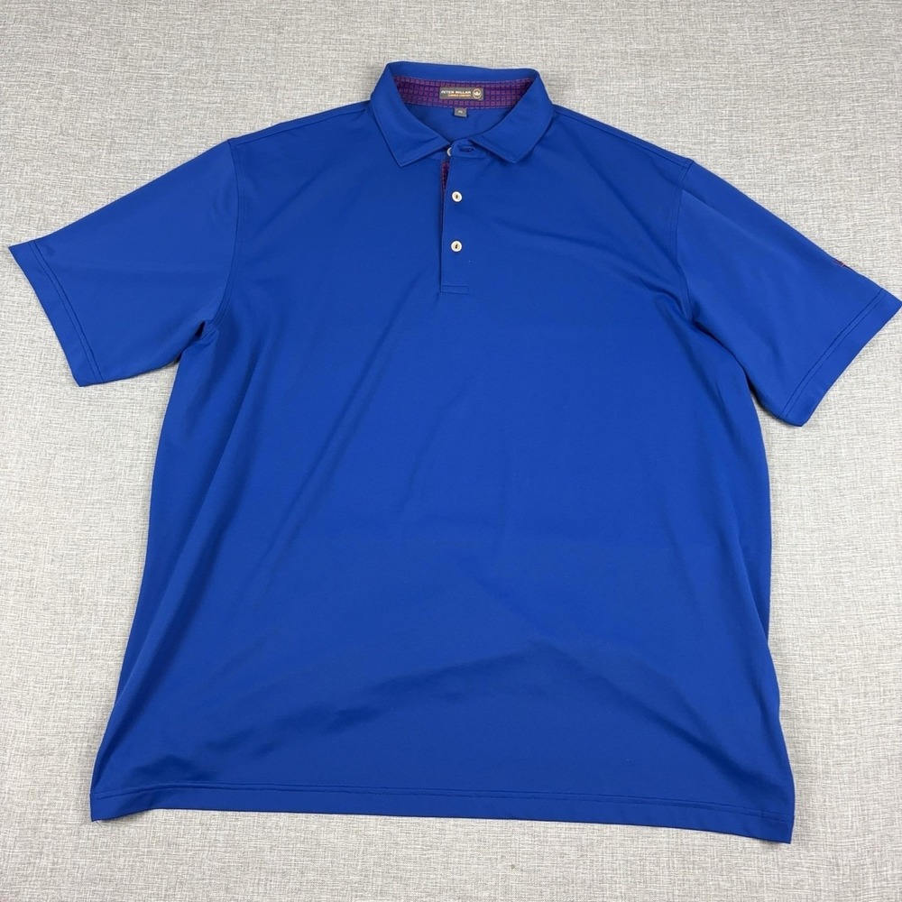Peter Millar Summerโ Comfort Polo Shirt Mens XL Blue Wexford Golf Short Sleeve
